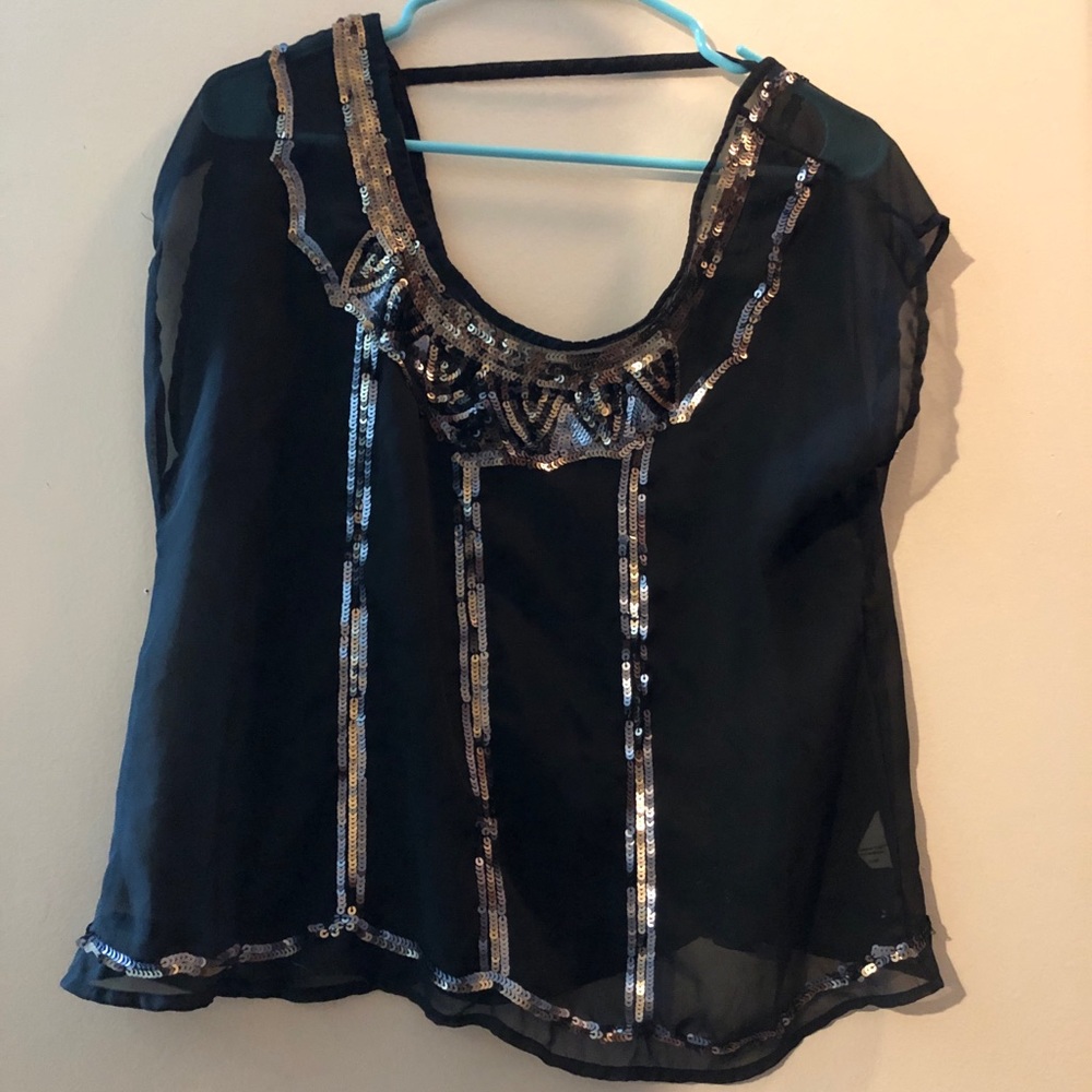 Black Sequence Top